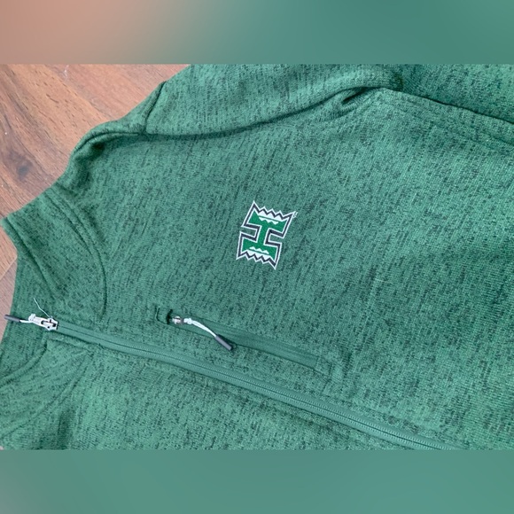Hawaii rainbow warriors green tri zip men’s M casual sports classic active fall - Picture 2 of 4